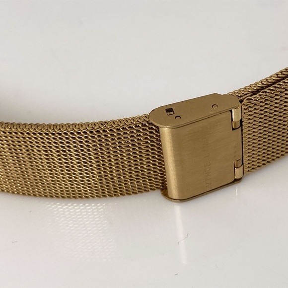 Vince Camuto Gold-Plated 20mm Mesh Watch Band Bracelet Sliding Clasp - Picture 2 of 3